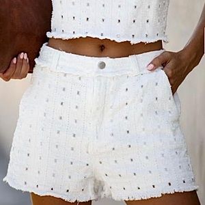 NWT White-Detailed Vici Shorts